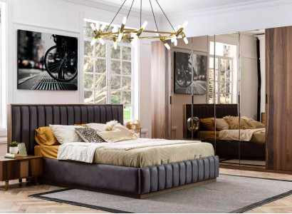 Bedroom Design Set Suite Beds 2x Bedside tables 4 pcs. Furniture new